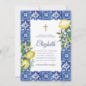 彼女のレモンの葉のタイルのための地中海の聖餐式 招待状 (正面)