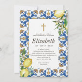 彼女のレモンタイルのための地中海の聖餐会 招待状 (正面)