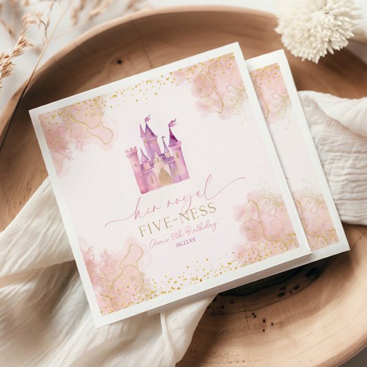 彼女のロイヤルファイブネスプリンセス 5歳の誕生日パーティー スタンダードカクテルナプキン