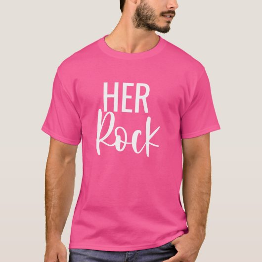 彼女のロックと彼の平和に一致するカップル Tシャツ (正面)