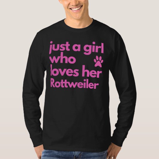 彼女のロットワイラーを愛する女の子4 Tシャツ (正面)