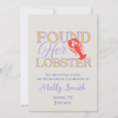 彼女のロブスターを見つけた – かわいい婚約またはブライダル 招待状 (正面)