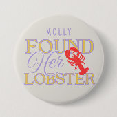 彼女のロブスターを見つけた - かわいい婚約や結婚式 缶バッジ (正面)
