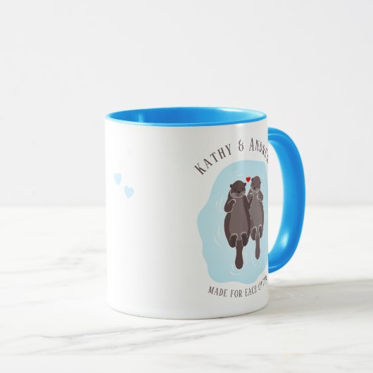 彼女のロマンチックなカップルのために彼に作られた可愛い マグカップ (正面右)