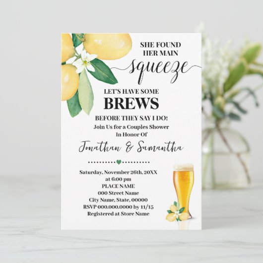 彼女の主なスクイーズのカップルのシャワーを見つけた 招待状 (スタンド正面)