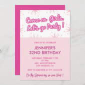 彼女の人形スターのための32の誕生日の招待 招待状 (正面/裏面)