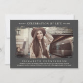 彼女の人生のお祝いのモダン写真シンプルのために 招待状 (正面)