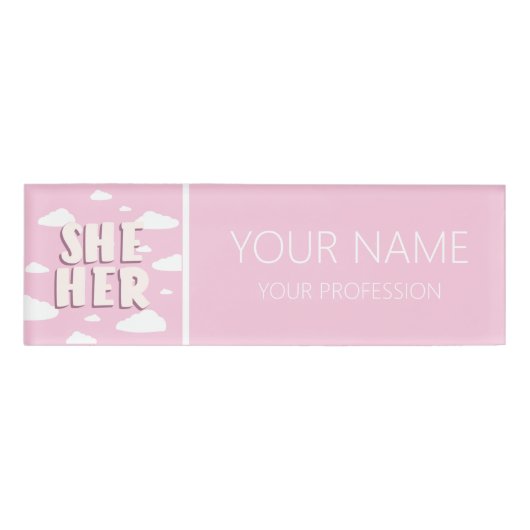 彼女の代名詞のピンクの雲 名札 (正面)