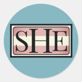 彼女の代名詞は女性の性別 ラウンドシール (正面)