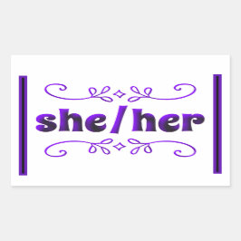 彼女の代名詞は紫のドードル 長方形シール