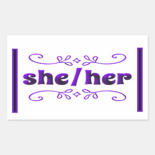 彼女の代名詞は紫のドードル 長方形シール