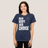 彼女の体彼女の選択の生殖権フェミニスト トライブレンドＴシャツ (正面全面)