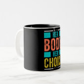 彼女の体彼女の選択Prochoice男性のサポート ツートーンマグカップ (正面左)