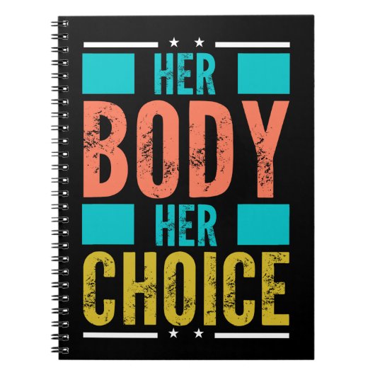 彼女の体彼女の選択Prochoice男性のサポート ノートブック (正面)