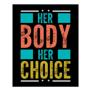 彼女の体彼女の選択Prochoice男性のサポート ポスター
