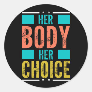 彼女の体彼女の選択Prochoice男性のサポート ラウンドシール