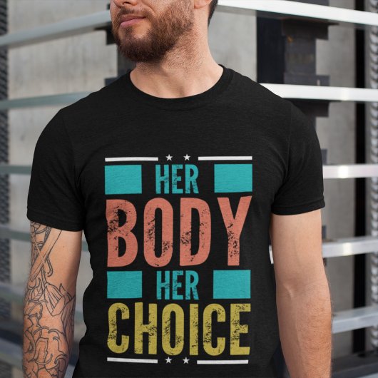 彼女の体彼女の選択Prochoice男性のサポート Tシャツ