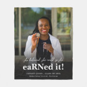 彼女の信じナース写真の卒業 フリースブランケット (正面)