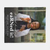 彼女の信じナース写真の卒業 フリースブランケット (正面(横))