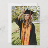 彼女の偉業 現代のエレガントな写真 卒業 招待状 (裏面)