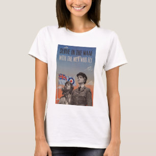 彼女の側のパイロットが付いているユニフォームのWAAF Tシャツ