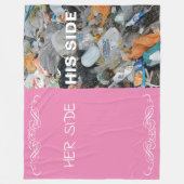 彼女の側、彼の混乱図解入りの、写真付きのフリースブランケット フリースブランケット (正面)