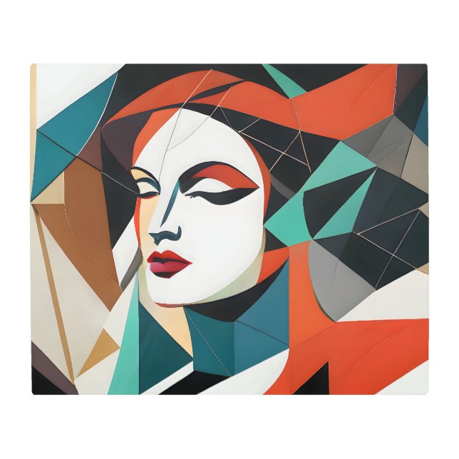 彼女の光沢の断片 メタルプリント (正面)