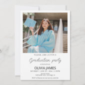 彼女の写真での卒業式の様子 招待状 (裏面)