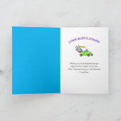 彼女の写真レトロ車の引退おめでとう カード (内部)