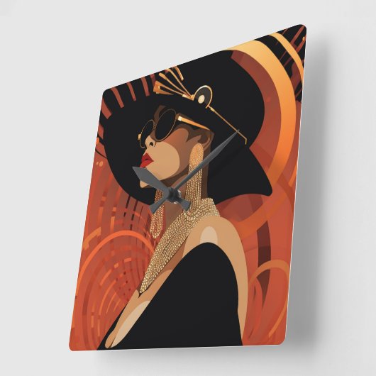 彼女の冠#3 スクエア壁時計 (傾斜)