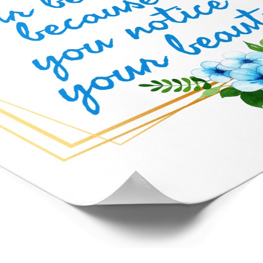 彼女の前向きための肯定引用文 ポスター (角)