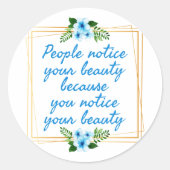 彼女の前向きための肯定引用文 ラウンドシール (正面)