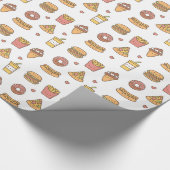 彼女の包装紙のためのかわいいファースト・フードの落書き ラッピングペーパー (角)