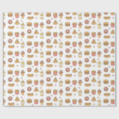 彼女の包装紙のためのかわいいファースト・フードの落書き ラッピングペーパー (フラット)