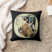 彼女の化粧台のヴィンテージの二十代の女性 クッション (ブランケット)