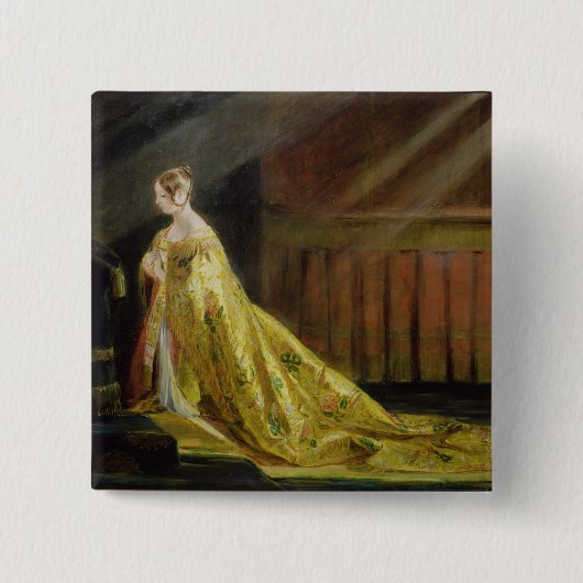 彼女の即位ローブのビクトリア、1838年女王(油o 缶バッジ (正面)