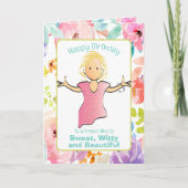 彼女の厚おもしろいい皮肉な友人の誕生日 カード (正面)