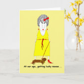 彼女の古いベビーのBoomer皮肉おもしろい的な誕生日 カード (黄色い花)