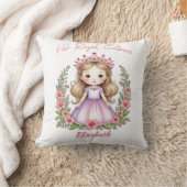 彼女の可愛王室のいプリンセスピンク クッション (ブランケット)