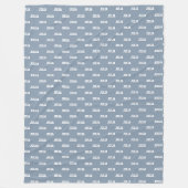 彼女の名パーソナライズされた前をダスティブルーと繰り返す フリースブランケット (正面)