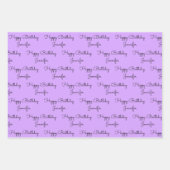 彼女の名前であなたの言葉誕生日ギフト ラッピングペーパーシート (正面)