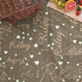 彼女の名前とハートのナチュラ自然ル・トーン フリースブランケット