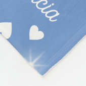 彼女の名前とハートコーンフラワーブルーガーリー フリースブランケット (角)