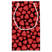 彼女の名前とモノグラムの赤いハート スモールペーパーバッグ (裏面)