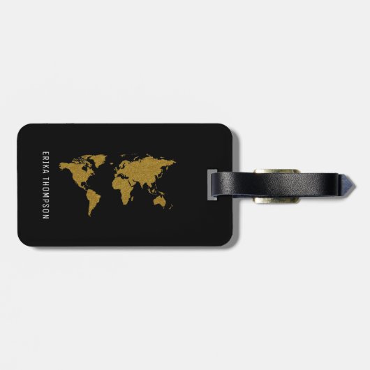 彼女の名前と住所の黒い荷物タグ ラゲッジタグ (裏面横)