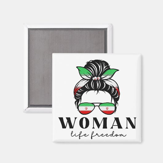 彼女の名前をMasha Amini女性の生活の自由のサポート マグネット (正面/裏面)