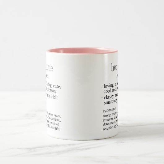 彼女の名前辞書の定義Two-Toneコーヒーマグ ツートーンマグカップ (中央)