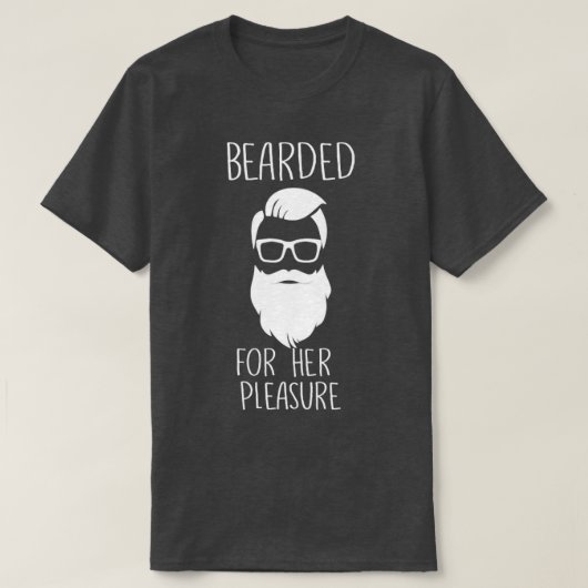 彼女の喜びのあごひげおもしろいのデザイン Tシャツ (デザイン正面)