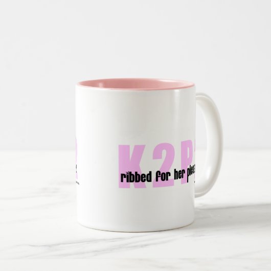 彼女の喜びの商品のために肋骨で補強されるK2P2 ツートーンマグカップ (正面右)