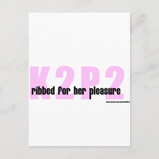 彼女の喜びの商品のために肋骨で補強されるK2P2 ポストカード (正面)